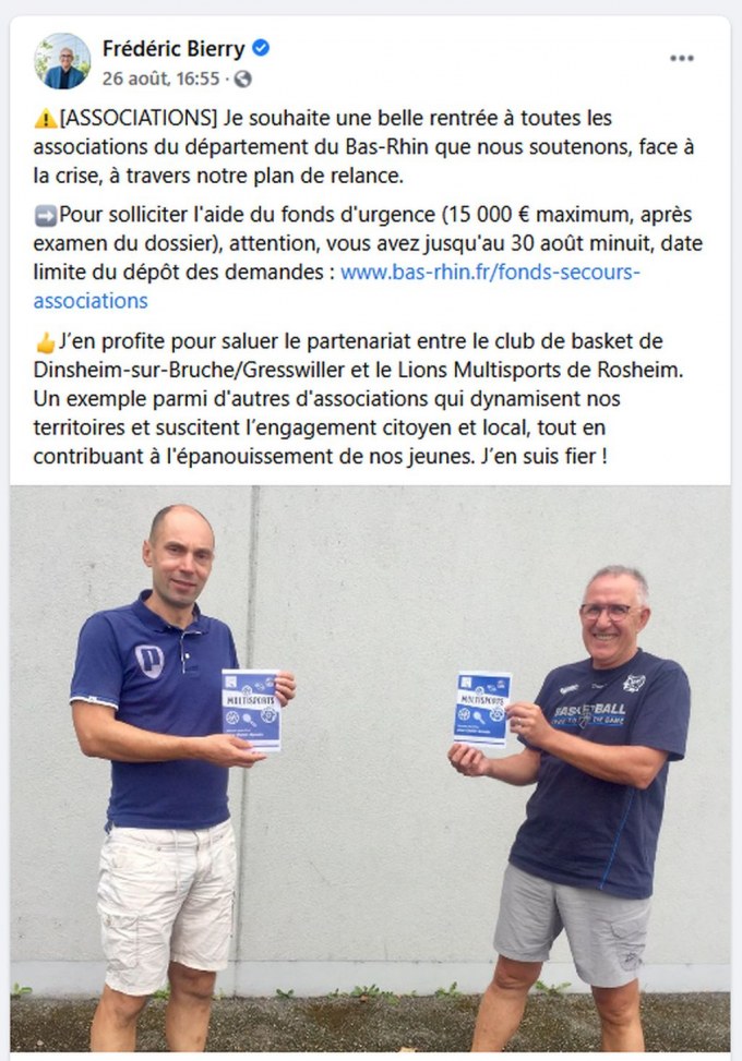 IDBG Lions post FB Frédéric Bierry