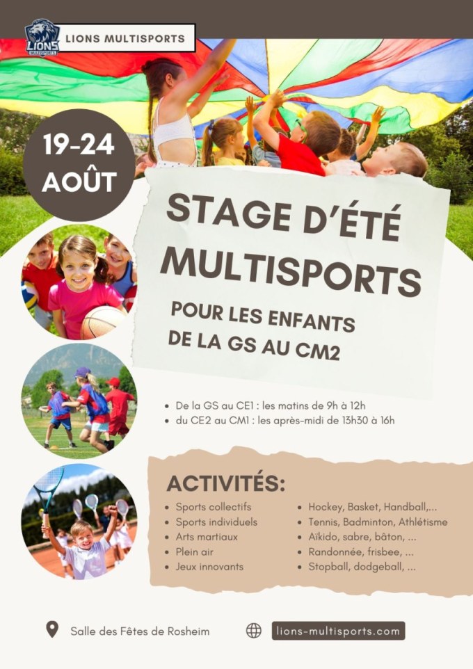 Rosheim Affiche stage vacances Multisports